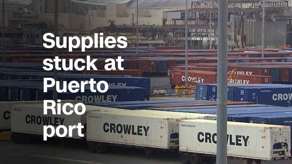 Relief supplies stuck at Puerto Rico port