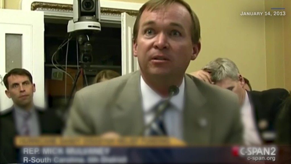 Watch Trump's budget director change his tune on deficits