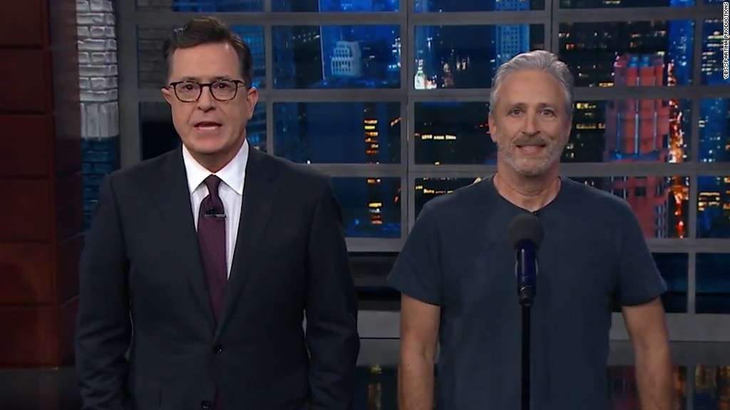 Jon Stewart tries to put positive spin on Trump