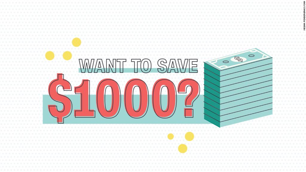 How to save $  1,000 this year