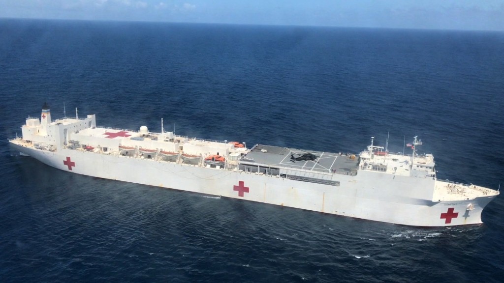 Floating hospital sits empty near Puerto Rico