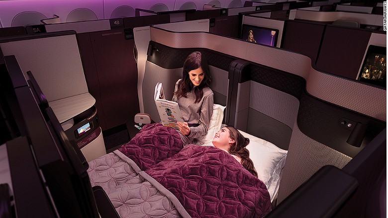 Best airline beds Qatar QSuite