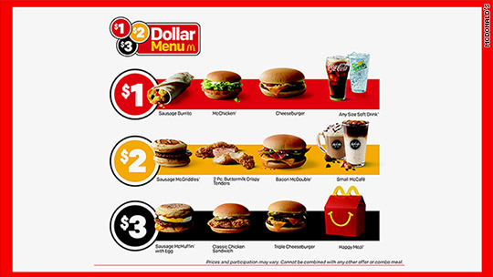 Mcdonald S Returns To Value Pricing With 1 2 3 Dollar Menu