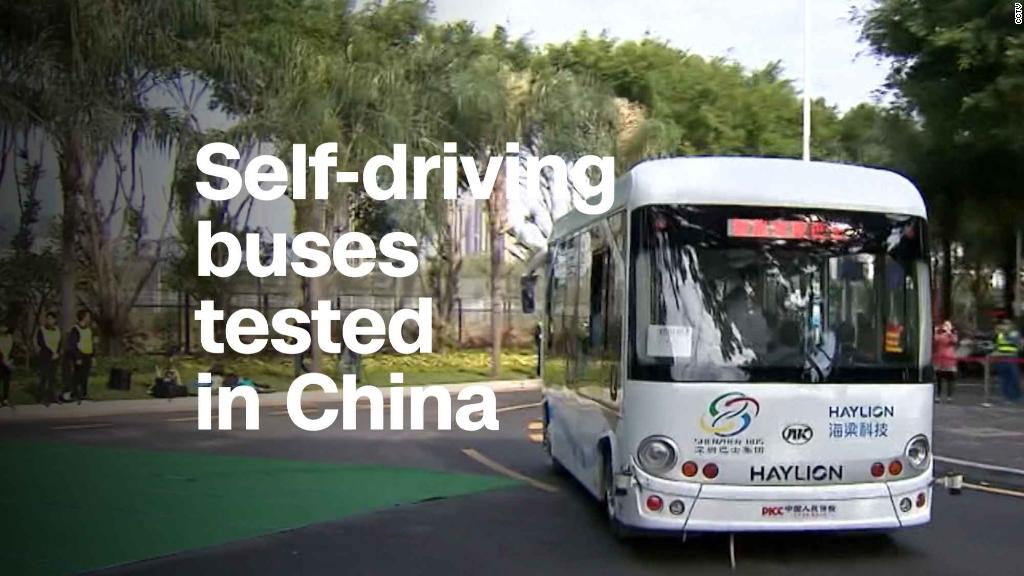 Self-driving buses tested in China
