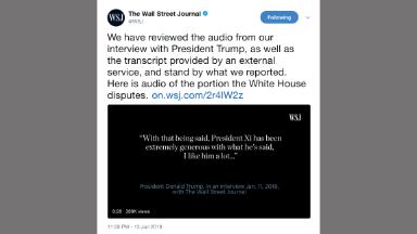 The White House disputes WSJ's quote