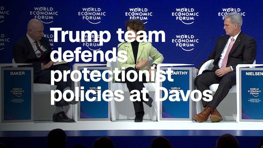 Trump team defends protectionist policies at Davos