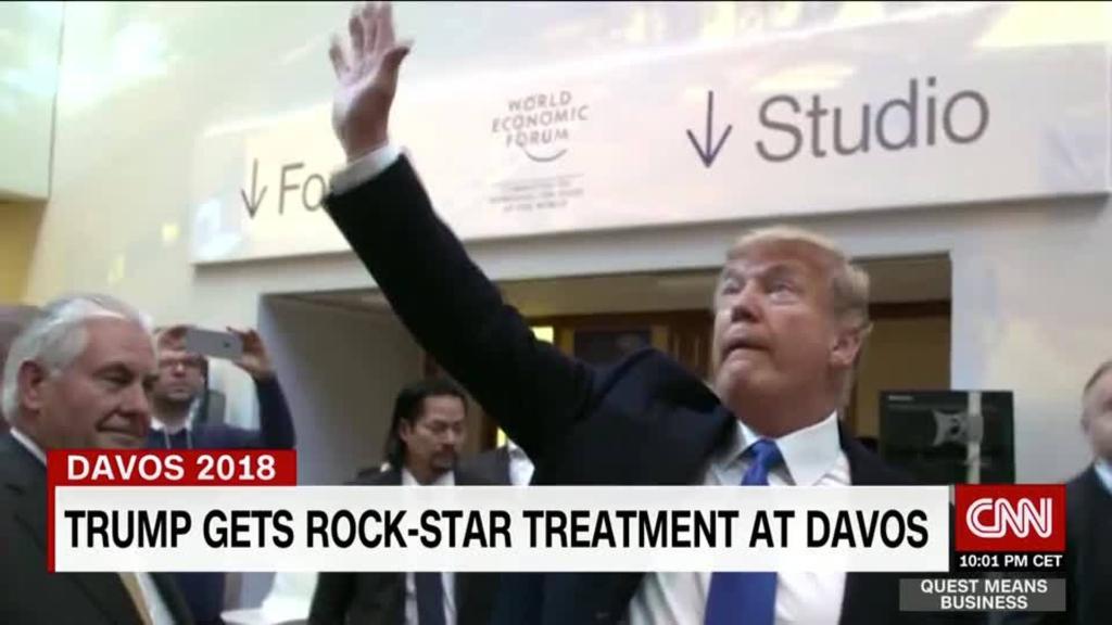 Trump's rock star reception at Davos