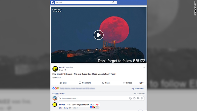 facebook supermoon video