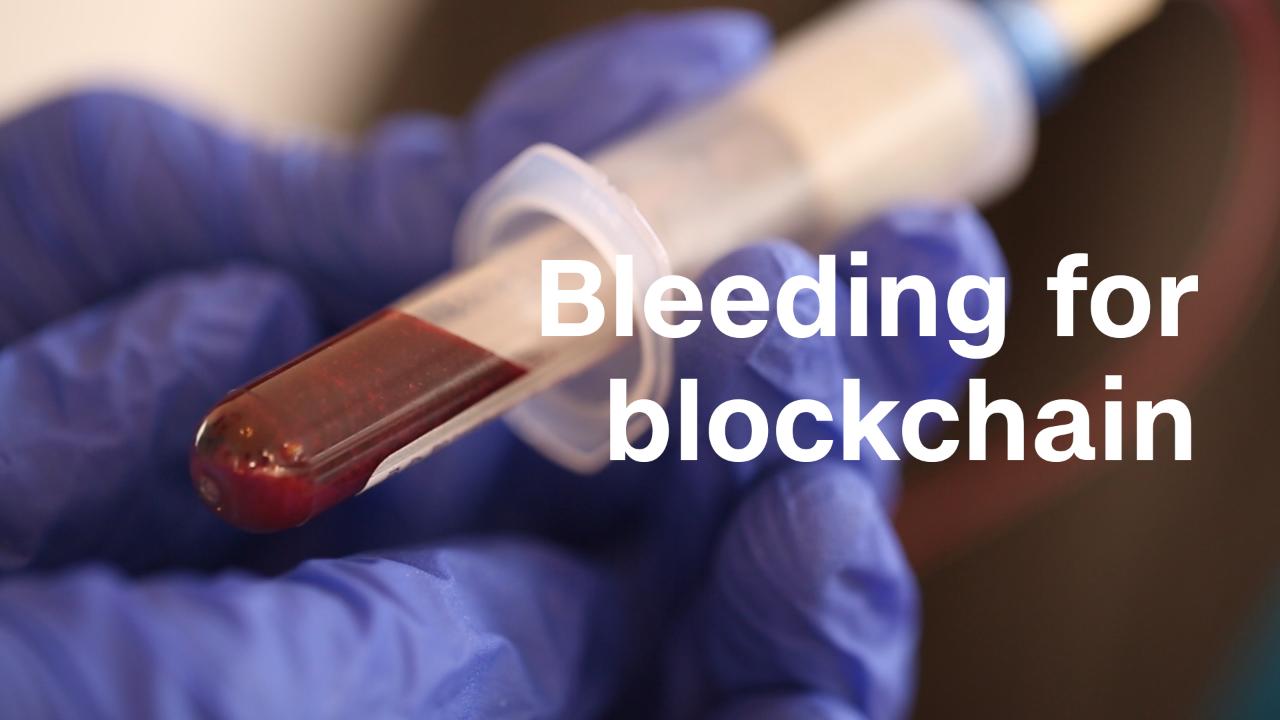 artist turns his blood into crypto currency