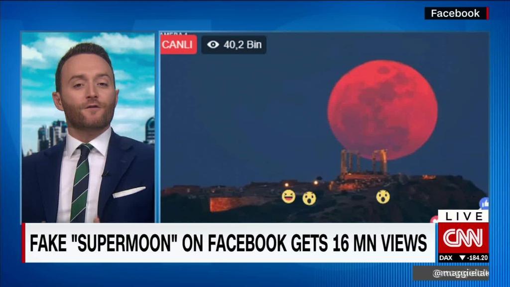 Fake 'supermoon' on Facebook gets 16 million views