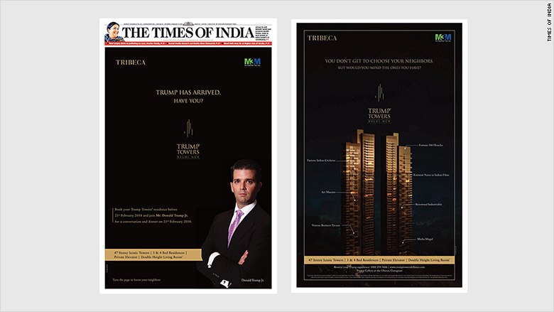 trump india ad split