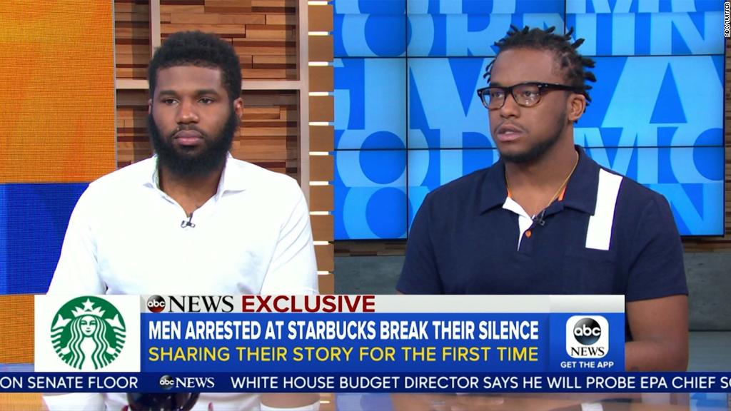 Two men arrested at Starbucks demand change