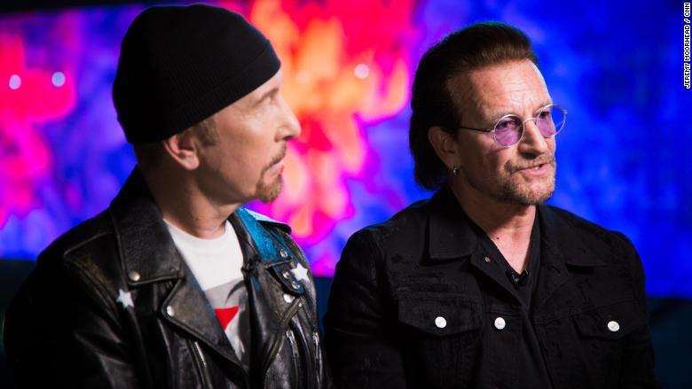 U2 Bono and Edge Laurie Segall INTV 3