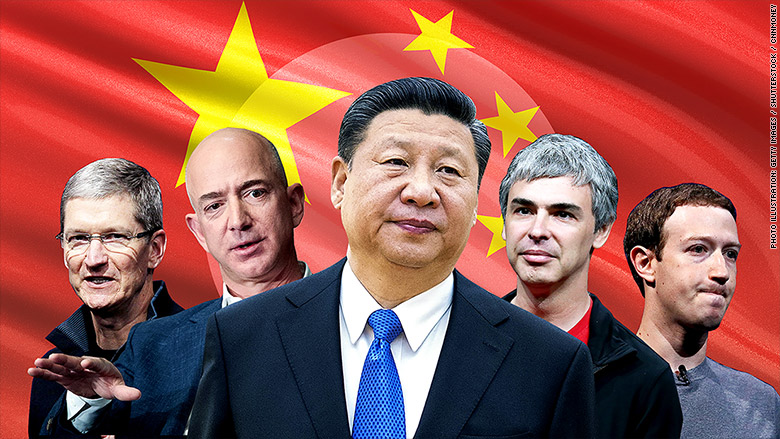 pacific jinping cook bezos page zuckerberg tim jeff larry mark tech ceos companies china