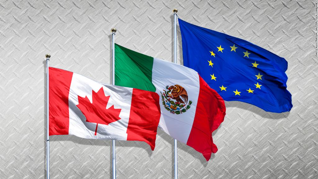 Trump hits Canada, Mexico, EU with steep tariffs