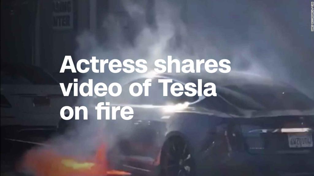 Watch: Viral video of Tesla on fire