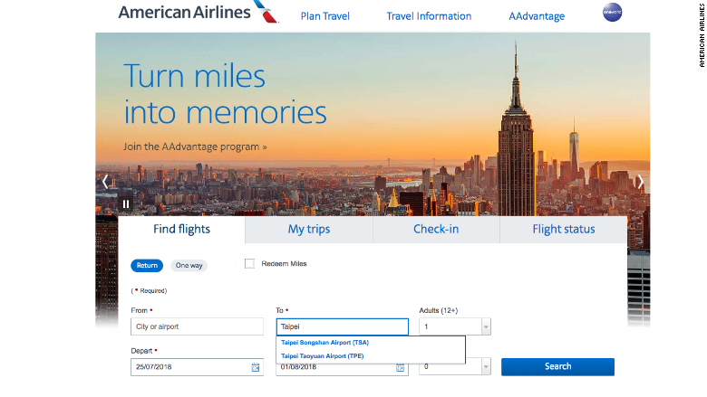 american airlines website july 25