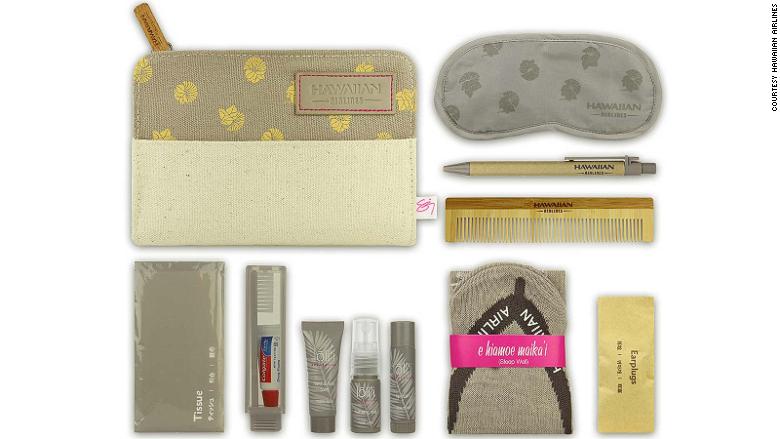 Airline amenity kit from Hawaiian Airlines