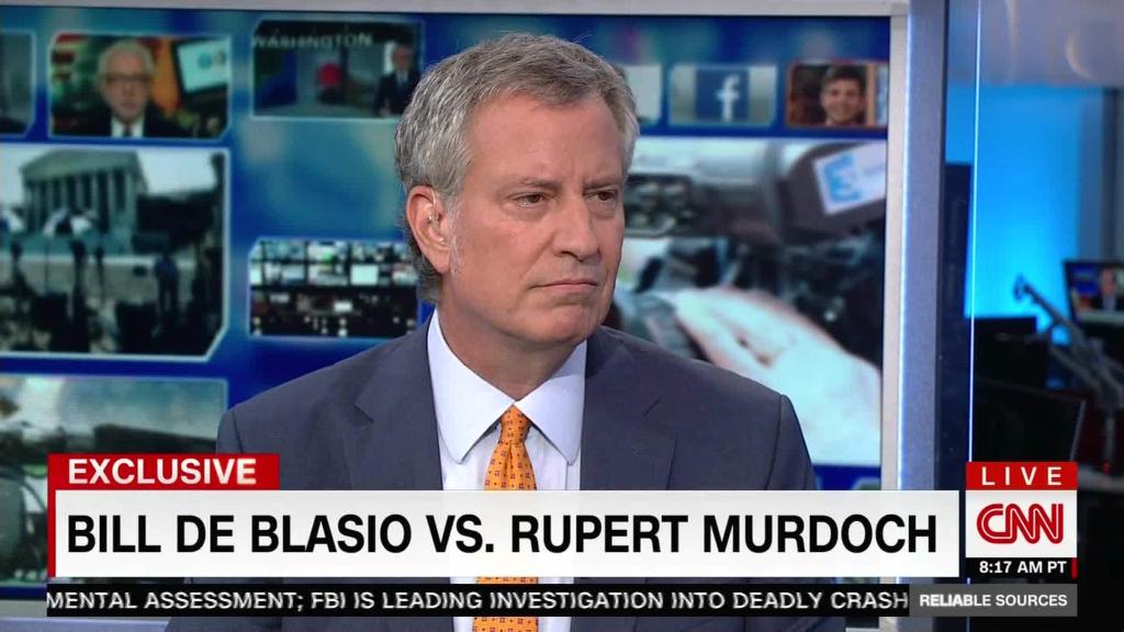 Bill de Blasio speaks out against Murdoch