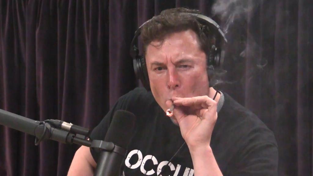 Elon Musk smokes weed during interview