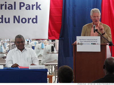 Bill Clinton announces a deal for an industrial park 