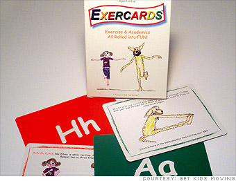 Flash cards that get tots jumping